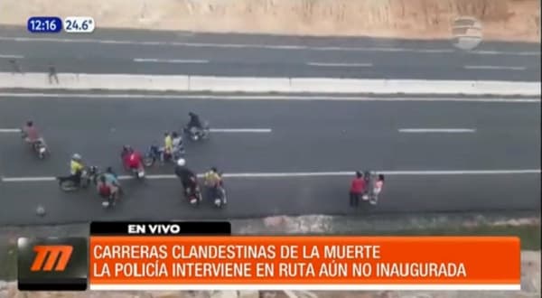 Intervienen en una carrera clandestina en ruta inhabilitada de Caacupé