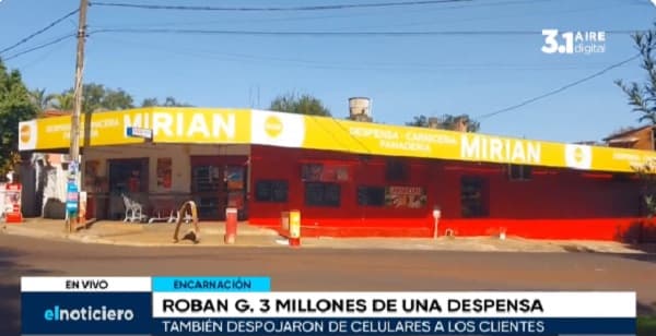 Delincuentes roban más de G. 3 millones en despensa de Cambyretá