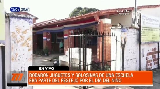 Roban golosinas y juguetes para el Día del Niño en escuela de Luque