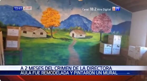 Alumnos llenan de arte aula donde fue asesinada docente en Independencia