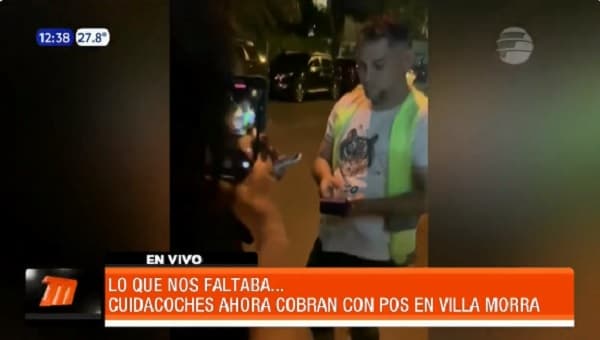 Cuidacoches ya cobran con pos, según video divulgado