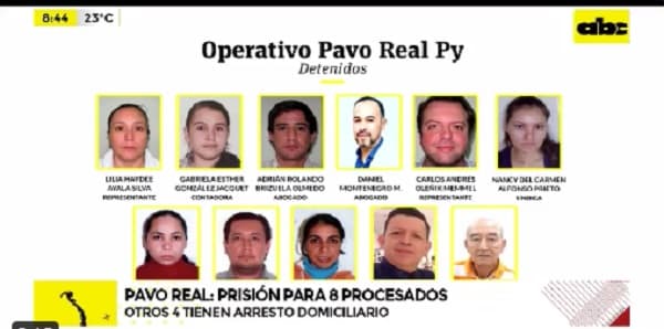 Operación “Pavo Real”: Disponen prisión y arresto domiciliario para 12 imputados