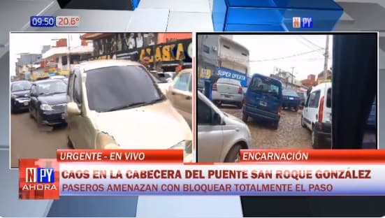 Paseros se manifiestan ante prohibición de filas en el puente San Roque González