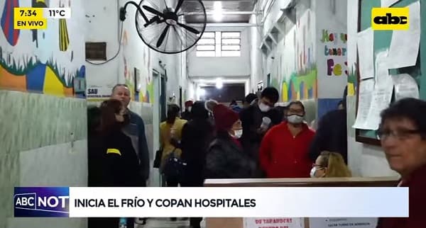 Hospital de Barrio Obrero lleno de niños internados por cuadros respiratorios