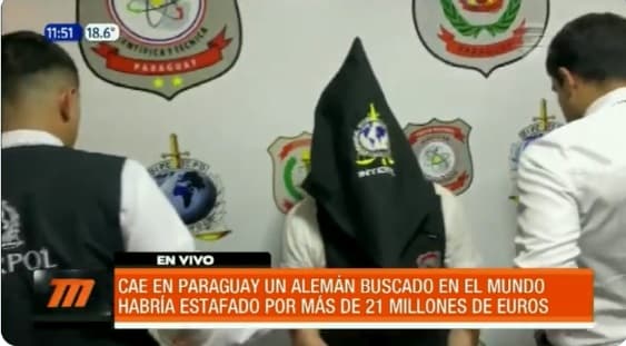 Detienen a alemán buscado por estafa de 21 millones de euros