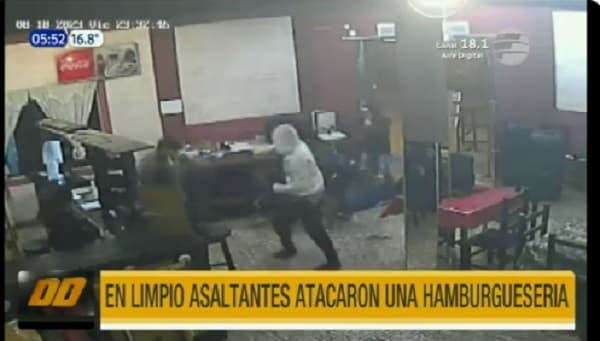 Delincuentes armados asaltan hamburguesería en Limpio