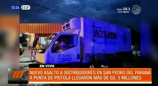 Delincuentes interceptan a camión repartidor y se llevan G. 6 millones en Itapúa