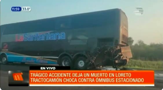 Fatal accidente en Loreto: Guarda de bus pierde la vida