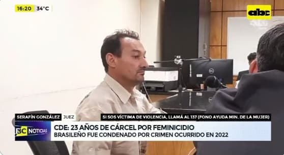 Condenan a 23 años de cárcel a brasileño por feminicidio