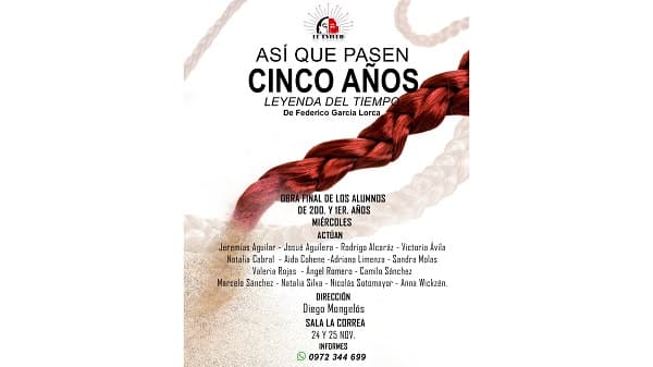 Obra de García Lorca “Así que Pasen Cinco Años” llega a la Sala La Correa