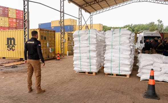 Senad detecta cocaína oculta en azúcar con destino a Bélgica