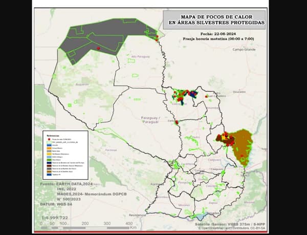 Alerta por 199 focos de calor en áreas protegidas del país
