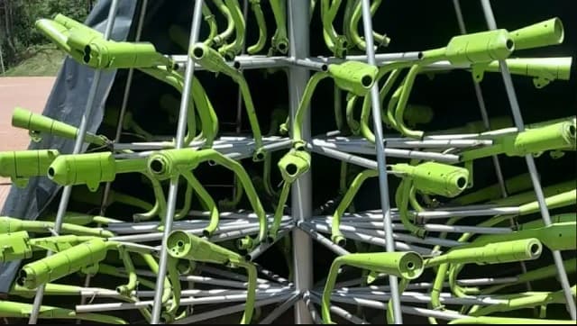 Árbol navideño hecho con roncadores incautados ilumina CDE