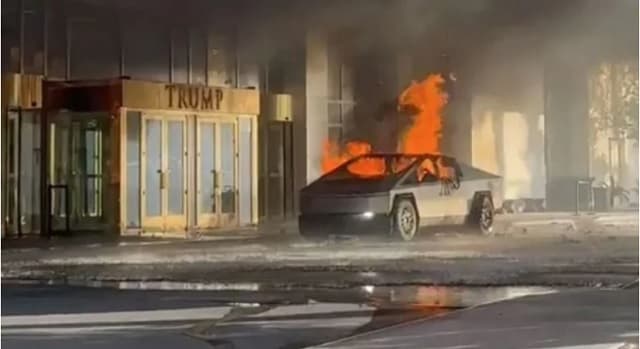 Explosión de Tesla Cybertruck frente al hotel Trump en Las Vegas