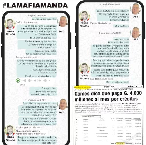 Chats revelan gestiones de Alliana ante CGR por caso Lalo Gomes