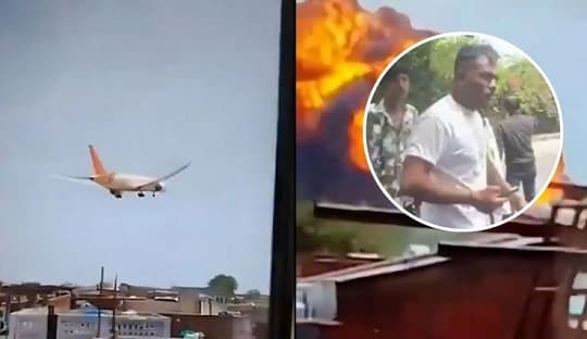 Hombre sobrevivió al accidente de Air India y logró salir por sus propios medios