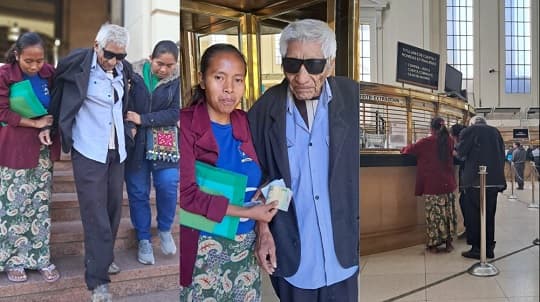 Abuelo indígena logró cobrar su pensión en Asunción
