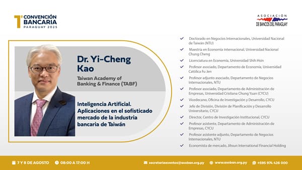 ASOBAN organiza conferencia sobre IA en banca con experto taiwanés