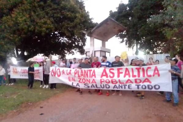Vecinos protestan contra planta asfáltica en Capiatá