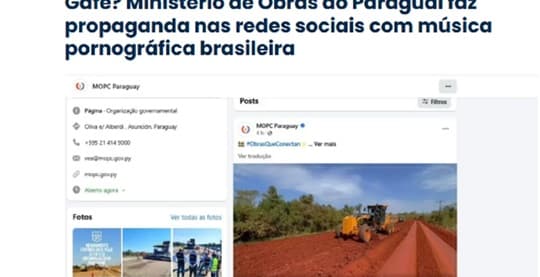 Medio brasileño criticó al MOPC por usar en un video oficial una canción con letras obscenas