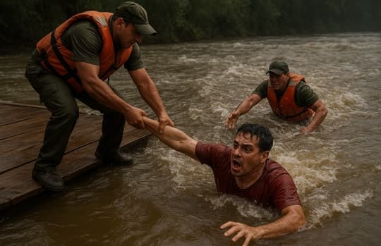 Rescatan a vecino que cayó al río Monday en Minga Guazú