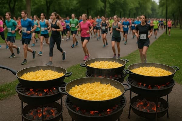 Paraguay busca romper un récord Guinness con huevos revueltos