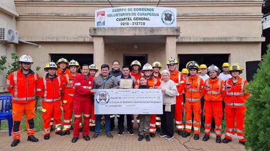 Compatriotas en España donan más de G. 53 millones a Bomberos de Carapeguá