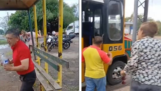 Chofer derramó agua a pasajera tras discusión